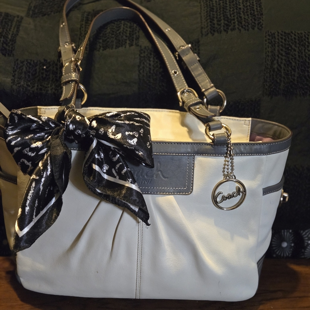 Coach Cream and Gray Women's Bag